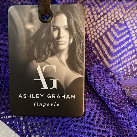 [3X] Ashley Graham lingerie - Purple stretchy/lace bralette - Tri Strap back - Picture 6 of 9